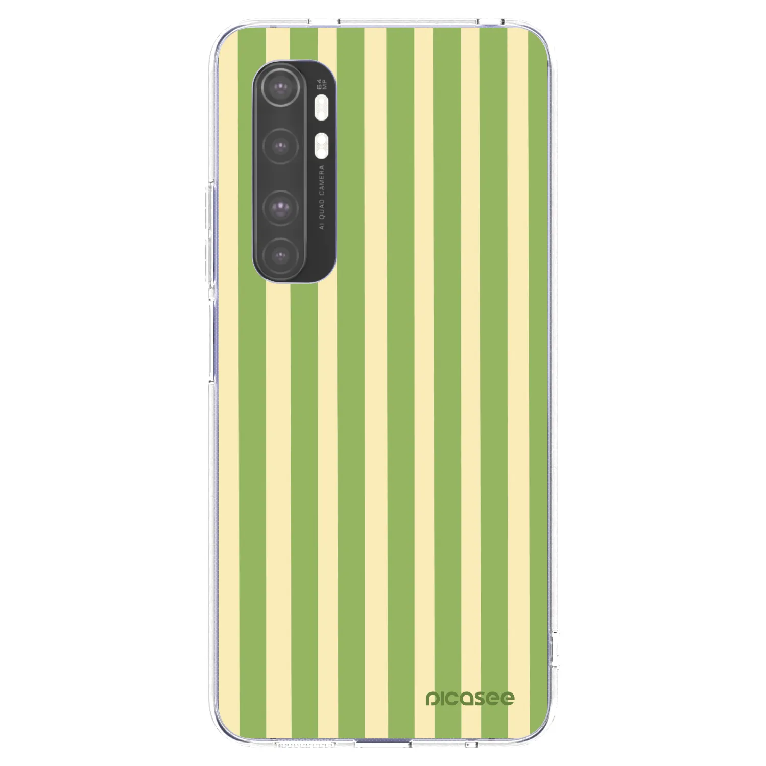 Picasee silikonowe przeźroczyste etui na Xiaomi Mi Note 10 Lite - Lines Matcha