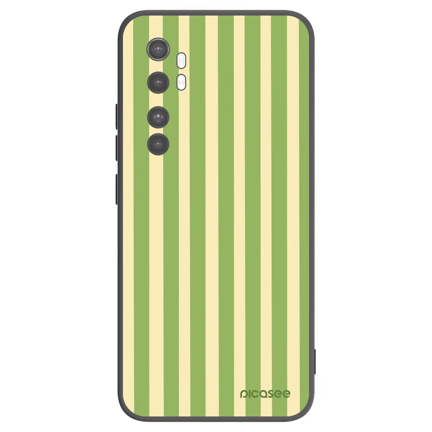 Picasee silikonowe czarne etui na Xiaomi Mi Note 10 Lite - Lines Matcha
