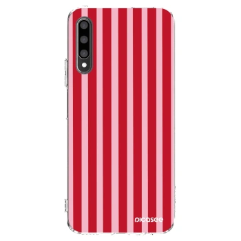 Picasee silikonowe przeźroczyste etui na Honor 9X Pro - Lines red