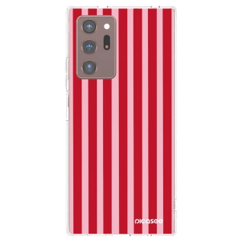 Picasee silikonowe przeźroczyste etui na Samsung Galaxy Note 20 Ultra - Lines red