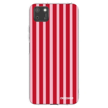 Picasee silikonowe przeźroczyste etui na Huawei Y5P - Lines red