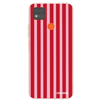 Picasee silikonowe przeźroczyste etui na Xiaomi Redmi 9C - Lines red