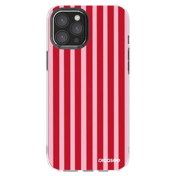 Picasee silikonowe przeźroczyste etui na Apple iPhone 12 Pro Max - Lines red