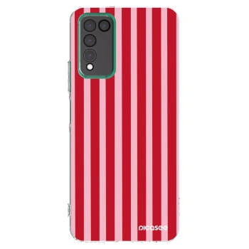 Picasee silikonowe przeźroczyste etui na Honor 10X Lite - Lines red