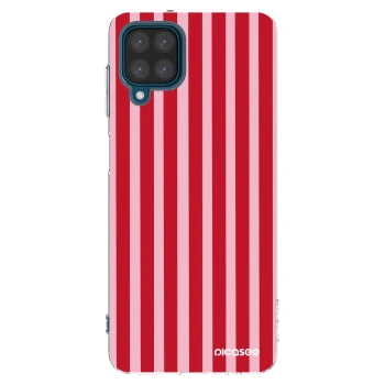 Picasee silikonowe przeźroczyste etui na Samsung Galaxy A12 A125F - Lines red