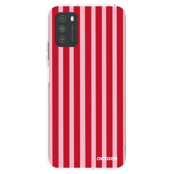Picasee silikonowe przeźroczyste etui na Xiaomi Poco M3 - Lines red