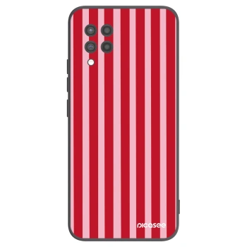 Picasee silikonowe czarne etui na Samsung Galaxy A42 A426B - Lines red