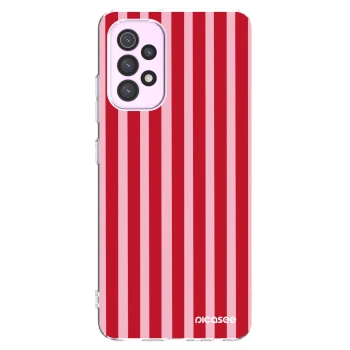 Picasee silikonowe przeźroczyste etui na Samsung Galaxy A32 5G A326B - Lines red