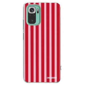 Picasee silikonowe przeźroczyste etui na Xiaomi Redmi Note 10 Pro - Lines red