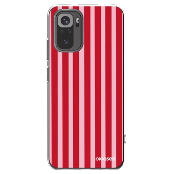 Picasee silikonowe przeźroczyste etui na Xiaomi Redmi Note 10S - Lines red