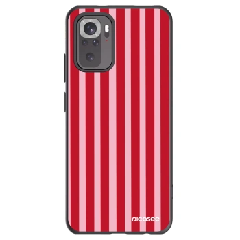 Picasee silikonowe czarne etui na Xiaomi Redmi Note 10S - Lines red