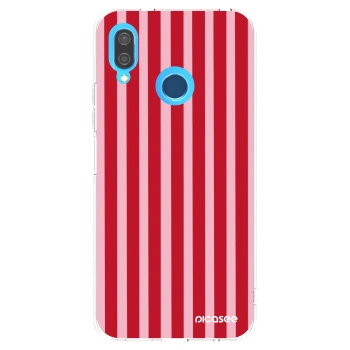 Picasee silikonowe przeźroczyste etui na Huawei P20 Lite - Lines red
