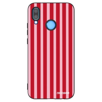 Picasee silikonowe czarne etui na Huawei P20 Lite - Lines red