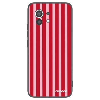 Picasee silikonowe czarne etui na Xiaomi Mi 11 - Lines red