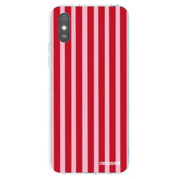 Picasee silikonowe przeźroczyste etui na Xiaomi Redmi 9AT - Lines red