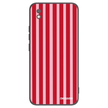 Picasee silikonowe czarne etui na Xiaomi Redmi 9AT - Lines red