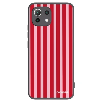 Picasee silikonowe czarne etui na Xiaomi Mi 11 Lite - Lines red