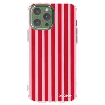 Picasee silikonowe przeźroczyste etui na Apple iPhone 13 Pro Max - Lines red