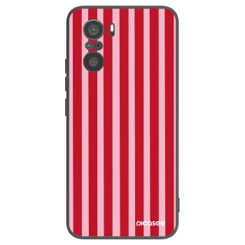 Picasee silikonowe czarne etui na Xiaomi Poco F3 - Lines red