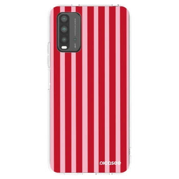 Picasee silikonowe przeźroczyste etui na Xiaomi Redmi 9T - Lines red