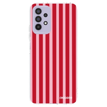Picasee silikonowe przeźroczyste etui na Samsung Galaxy A32 4G SM-A325F - Lines red