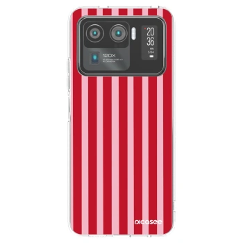 Picasee silikonowe przeźroczyste etui na Xiaomi Mi 11 Ultra - Lines red