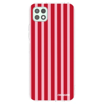 Picasee silikonowe przeźroczyste etui na Samsung Galaxy A22 A226B 5G - Lines red
