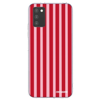 Picasee silikonowe przeźroczyste etui na Samsung Galaxy A02s A025G - Lines red