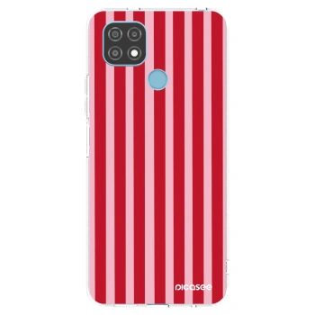 Picasee silikonowe przeźroczyste etui na Realme C21 - Lines red