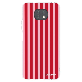 Picasee silikonowe przeźroczyste etui na Xiaomi Redmi Note 9T - Lines red