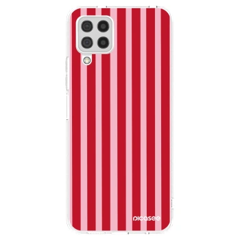 Picasee silikonowe przeźroczyste etui na Samsung Galaxy A22 A225F 4G - Lines red