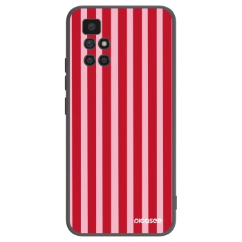 Picasee silikonowe czarne etui na Xiaomi Redmi 10 - Lines red