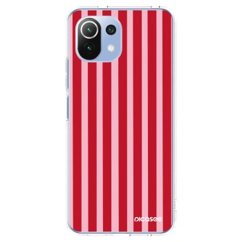 Picasee silikonowe przeźroczyste etui na Xiaomi 11 Lite 5G NE - Lines red