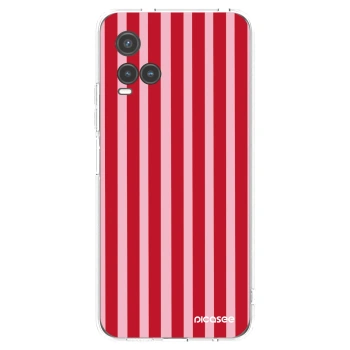 Picasee silikonowe przeźroczyste etui na Vivo Y33s - Lines red