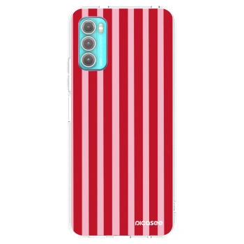 Picasee silikonowe przeźroczyste etui na Motorola Moto G60 - Lines red