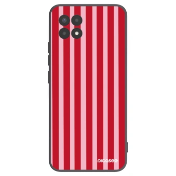 Picasee silikonowe czarne etui na Realme 8i - Lines red