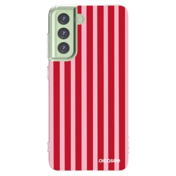 Picasee silikonowe przeźroczyste etui na Samsung Galaxy S21 FE 5G - Lines red