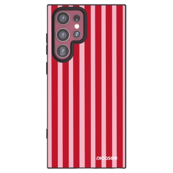 Picasee silikonowe czarne etui na Samsung Galaxy S22 Ultra 5G - Lines red