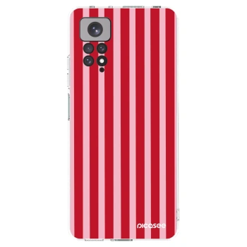 Picasee silikonowe przeźroczyste etui na Xiaomi Redmi Note 11S 4G - Lines red