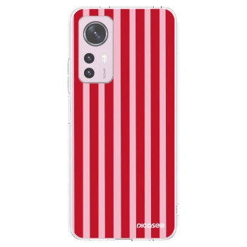 Picasee silikonowe przeźroczyste etui na Xiaomi 12 - Lines red