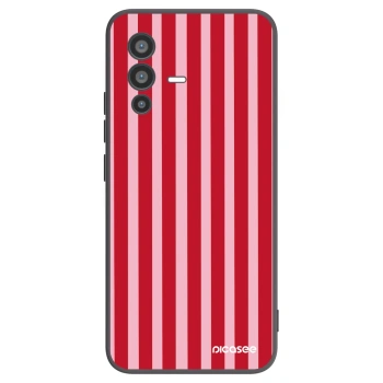 Picasee silikonowe czarne etui na Vivo V23 5G - Lines red