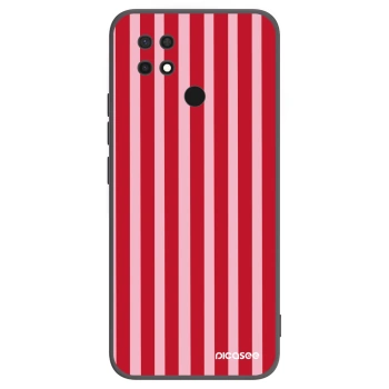 Picasee silikonowe czarne etui na Xiaomi Redmi 10C - Lines red