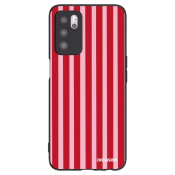 Picasee silikonowe czarne etui na OPPO A16 - Lines red