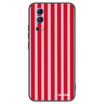 Picasee silikonowe czarne etui na Vivo Y52 5G - Lines red