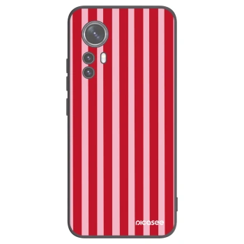 Picasee silikonowe czarne etui na Xiaomi 12X - Lines red