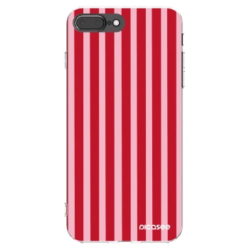 Picasee silikonowe przeźroczyste etui na Apple iPhone 8 Plus - Lines red