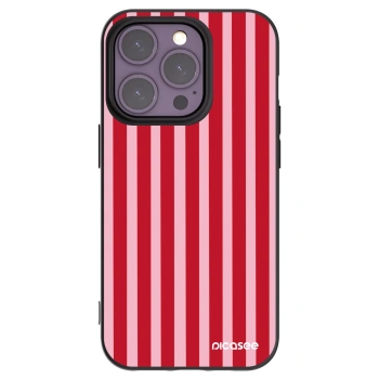 Picasee silikonowe czarne etui na Apple iPhone 14 Pro - Lines red