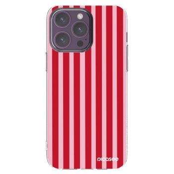 Picasee silikonowe przeźroczyste etui na Apple iPhone 14 Pro Max - Lines red