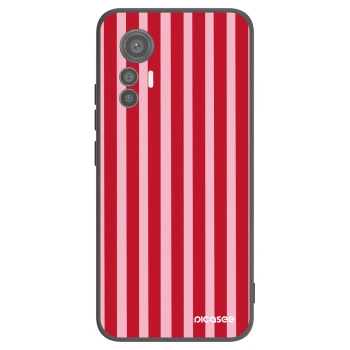 Picasee silikonowe czarne etui na Xiaomi 12 Lite - Lines red