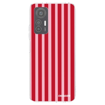 Picasee silikonowe przeźroczyste etui na Xiaomi 12 Lite - Lines red